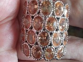 GENUINE CITRINE from israel SET IN 925 STERLING SILVER