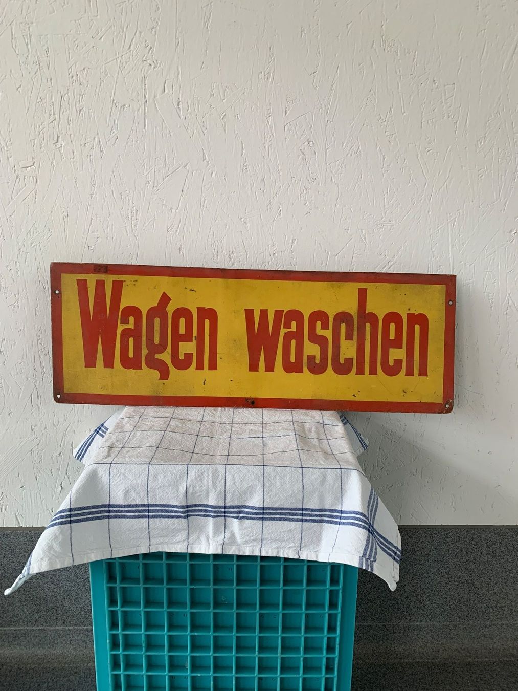 Schilder: Schild , antik , Wagen  waschen – Gebraucht aus Boswil von pavo1 1