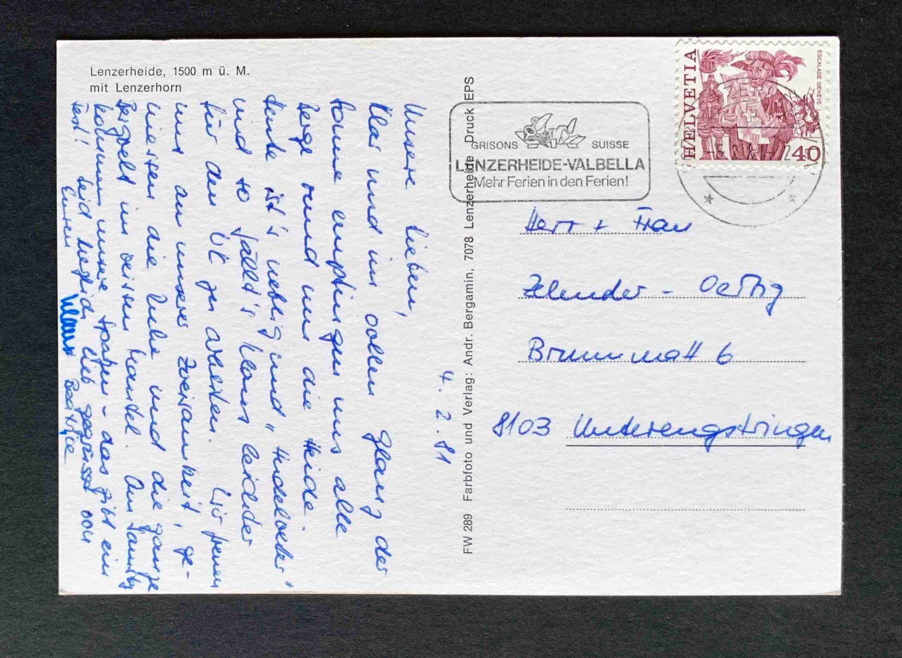 Cartoline postali: AK Lenzerheide mit Lenzhorn – Usato da Goldau venduto da artelier1 1