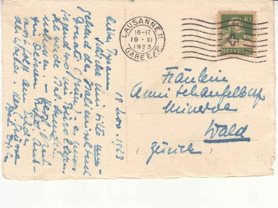 Cartoline postali: Lausanne 1923 – Usato da Bürglen TG venduto da StampGraf 1