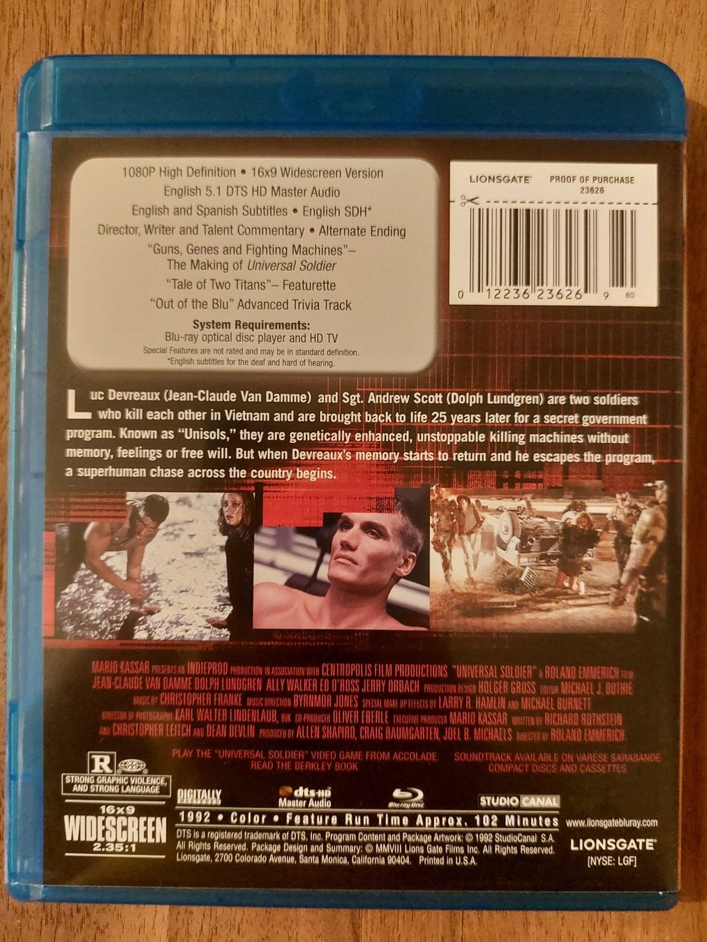 Tutti i DVDs: Blu Ray - Universal Soldier (1992) – Usato da Rheinfelden venduto da FilmAuktion 1