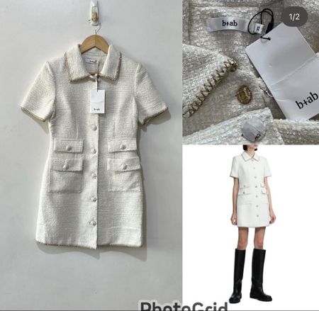 B+AB White Tweed Dress