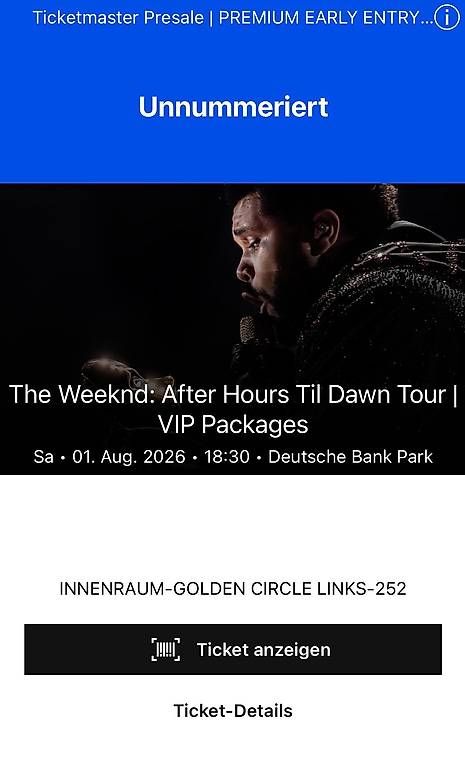 Biglietti: 2x The Weeknd Konzerttickets 01.08.2026 – Usato da Arbon venduto da sar_ds9r