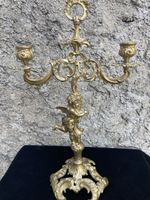 Kandelaber Engel Bronz-Messing Vintage 2 Arme mit Patina