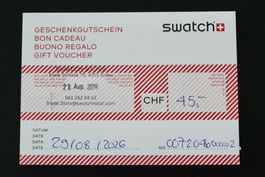 Gutschein (Fr. 45.--) SWATCH STORE