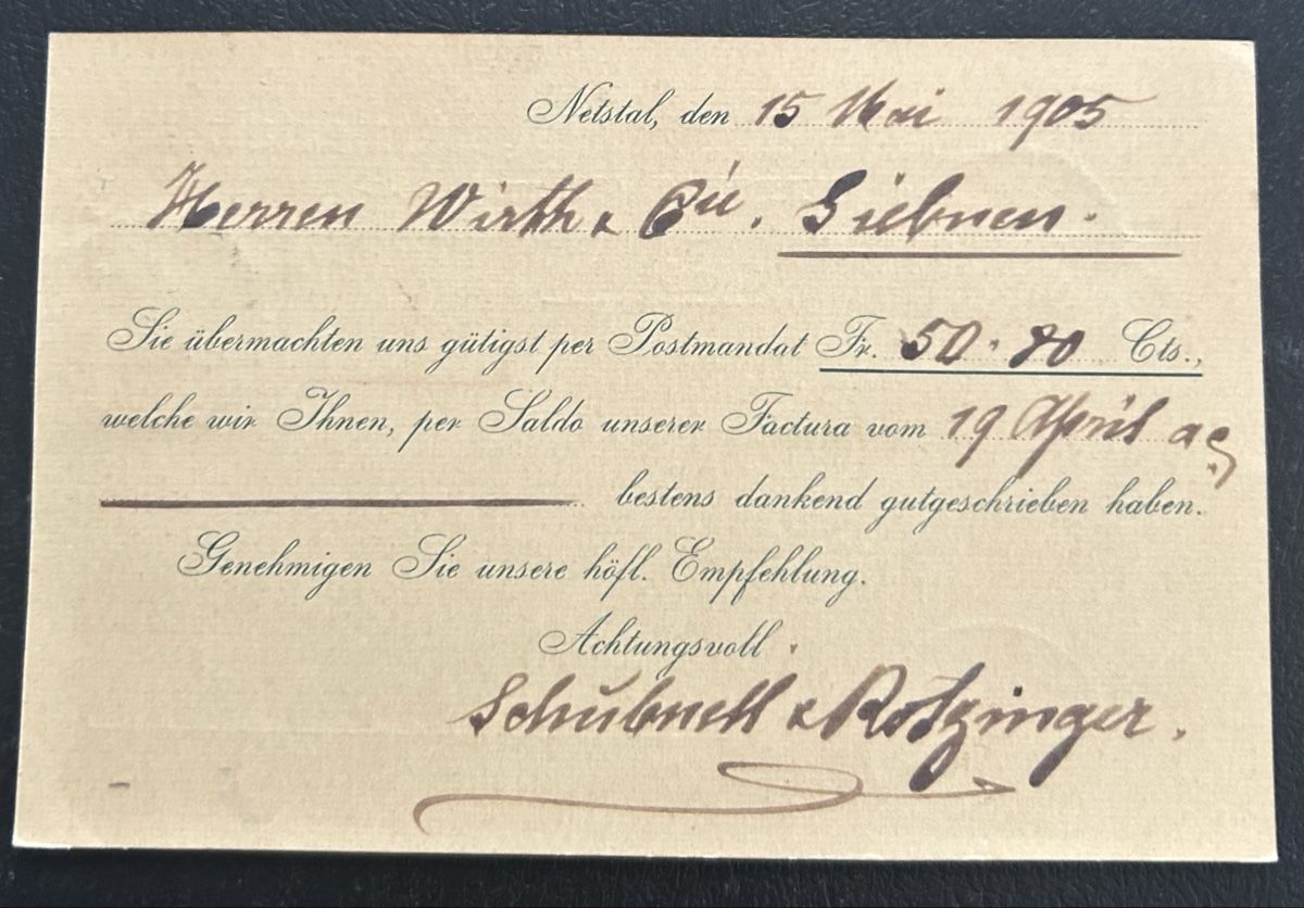 Cartes postales: Postkarte mit Werbung Netstal  – D'occasion à Horw par Tellbub 1