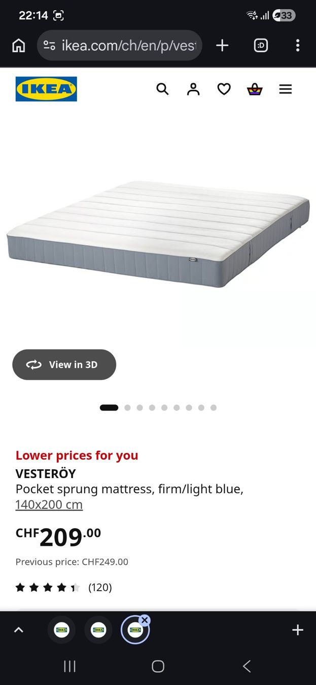 Ikea Letti: Lit et Matelas ikea double – Usato da Genève venduto da ash_h8jp 2