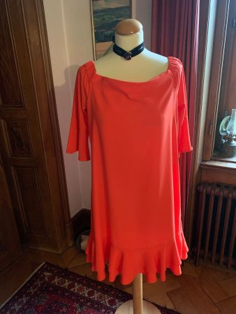 AVANT PREMIERE by MANOR orange-rotes Kleid Gr 40DE wie neu