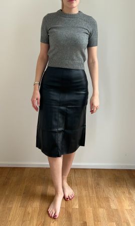 Jupe midi similicuir H&M