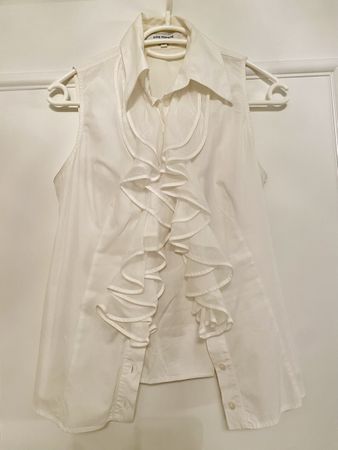 Bluse Anne Fontaine weiss Grösse 40 It.mit Rüschen und Schnü