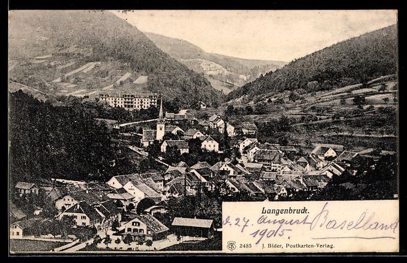 Cartoline postali: AK Langenbruck, Teilansicht mit Hotel – Usato da Berlin venduto da bartko-reher