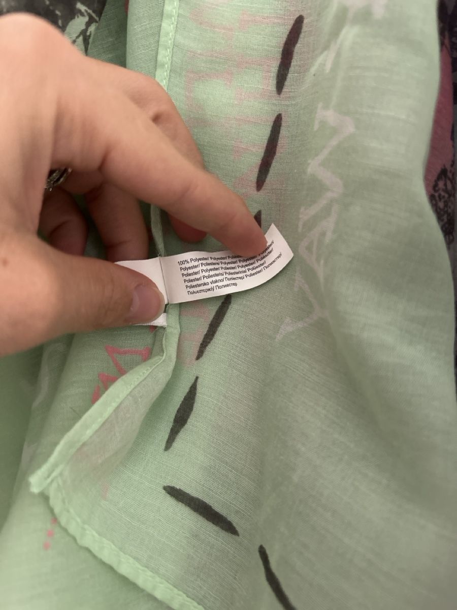 Foulards, Tücher & Schals: Foulard / écharpe verte et rose – Gebraucht aus Savigny von Althea0202 1