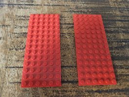 lego 3456 lot de 2 pièces Red Plate 6 x 14