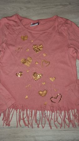 Yigga Shirt Gr. 134/140 Mädchen Langarmshirt Fransen