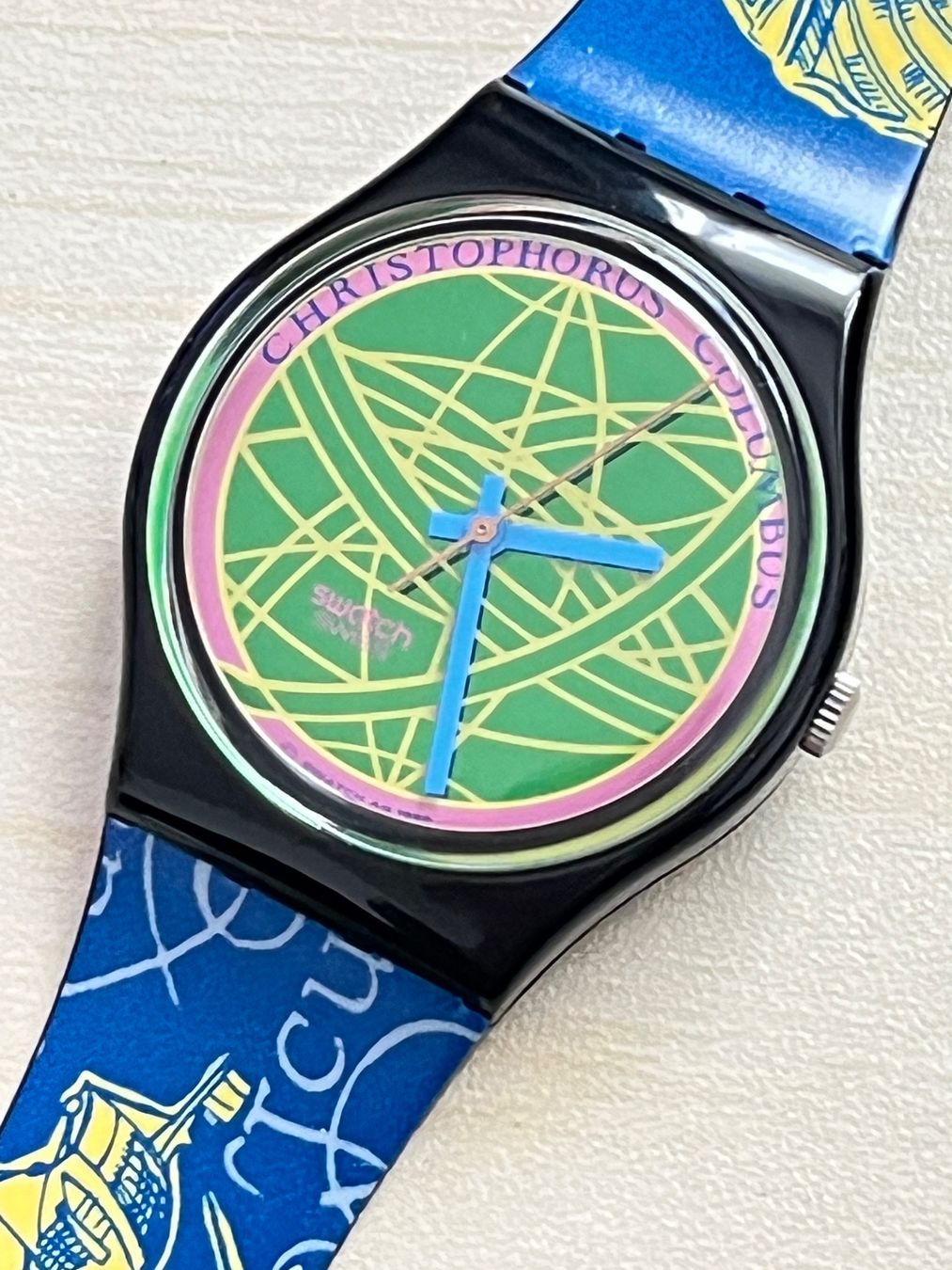 Swatch Uhren: Vintage Swatch Uhr, Christopherus Columbus Design, Top! – Gebraucht aus Grenchen von chththl