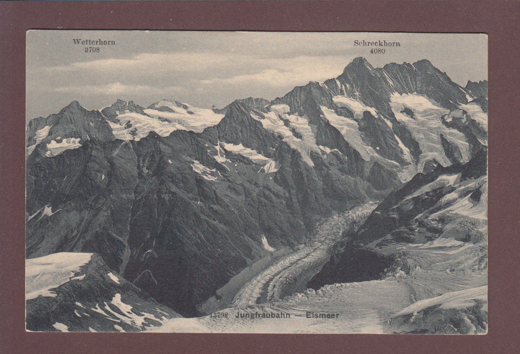 Cartoline postali: Jungfraubahn - EISMEER - Schreckhorn – Usato da Pully venduto da nicecards
