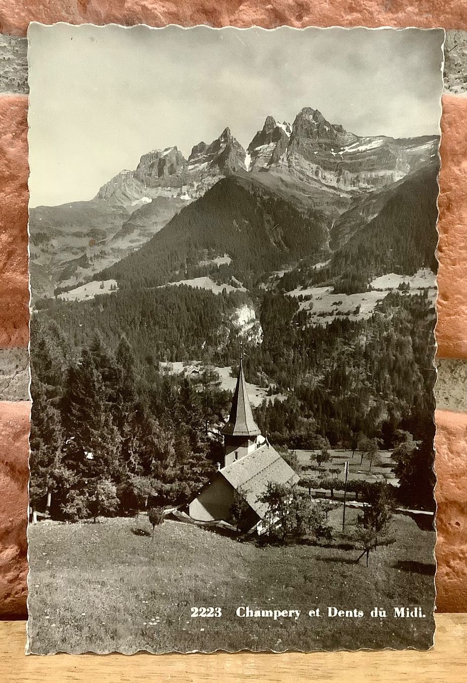 Ansichtskarten: CHAMPÉRY & Dents du Midi - Kirche – Gebraucht aus Root von ENGLAND-TREASURES
