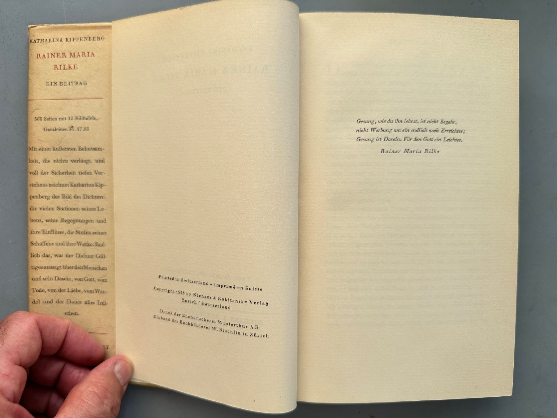 Libri: Katharina Kippenberg: Rainer Maria Rilke. Ein Beitrag. – Usato da Zürich venduto da allp 3