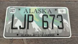 USA Nummernschild Alaska Nordlichter