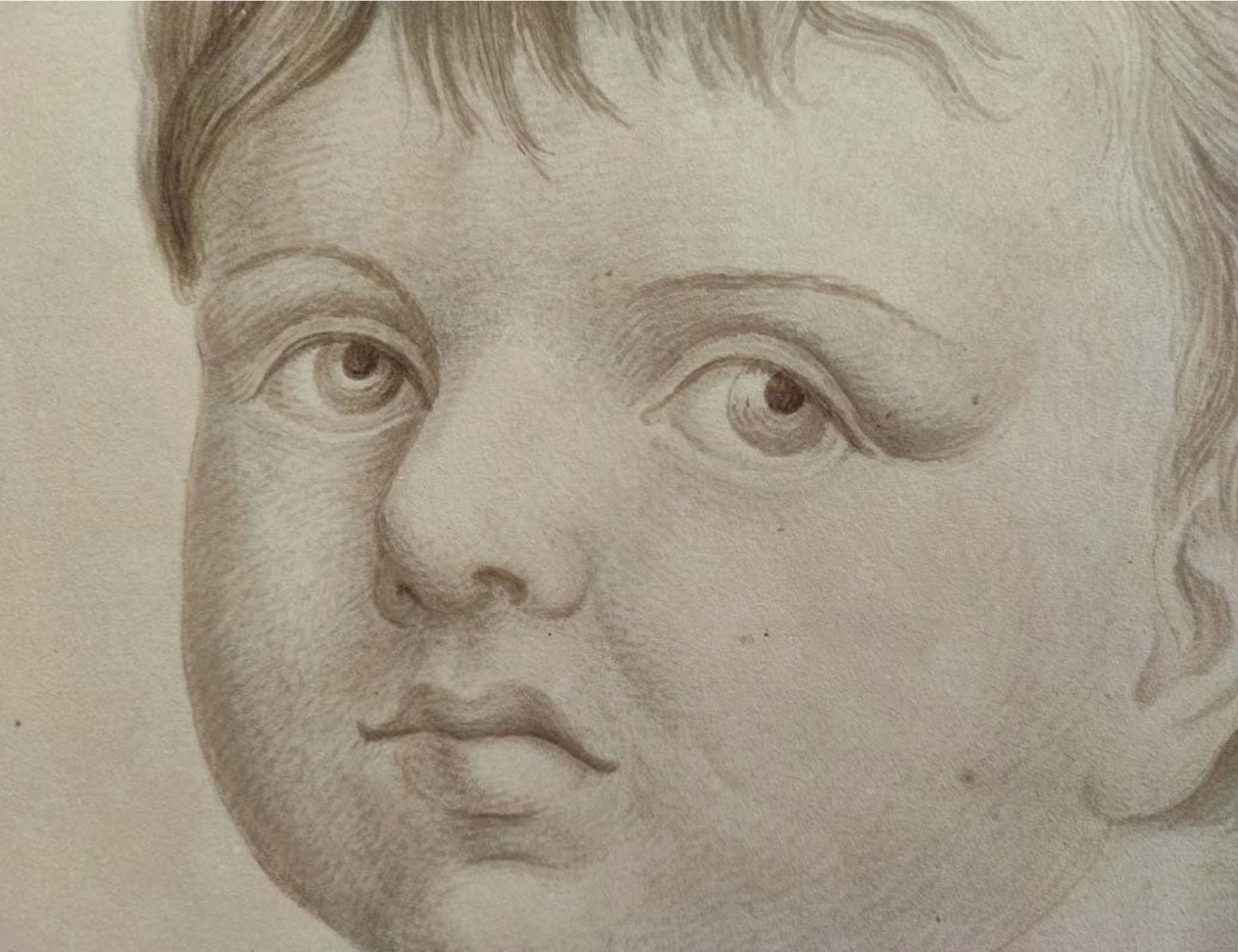 Dipinti: Kopfstudie eines Kindes, Feder/Tusche, 18./19. Jh. – Usato da Zuerich venduto da Antiquarium 2