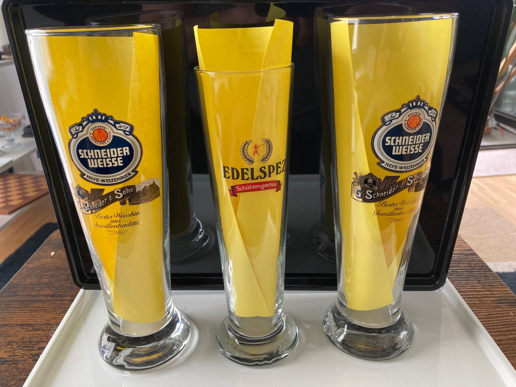 Bicchieri: 3 dekorative Biergläser - Stangengläser 3 + 5 dl – Nuovo (secondo la descrizione) da Zürich venduto da mast728