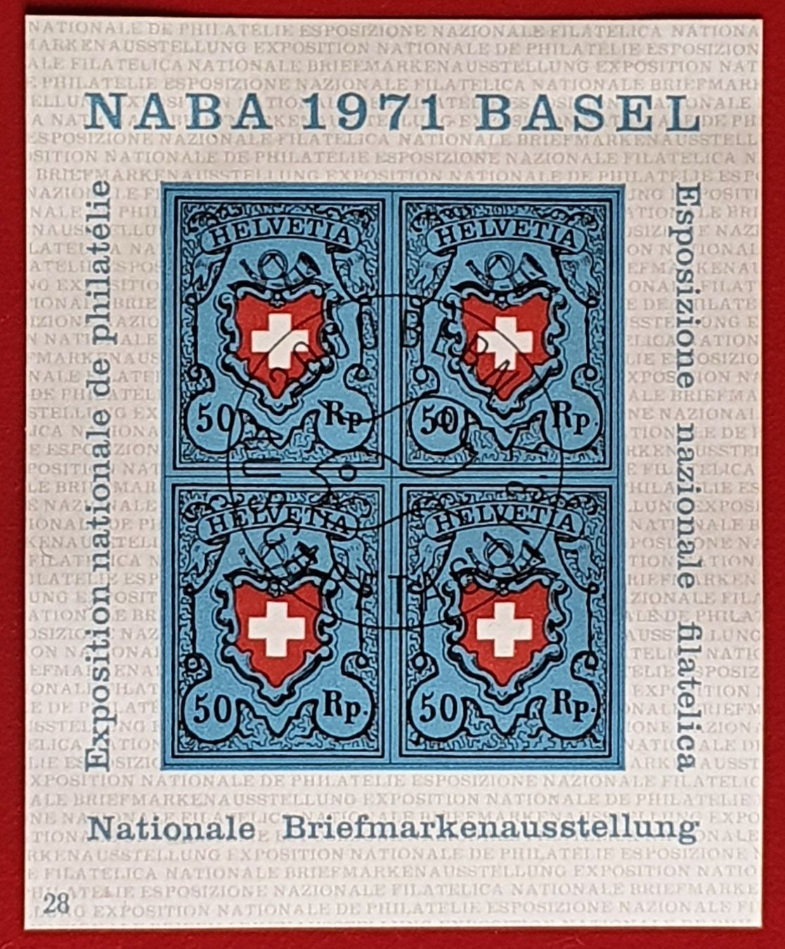 Tutti i francobolli: NABA W45 BLOCK BASEL 1971 ET VOLLGUMMI – Nuovo (secondo la descrizione) da Düdingen venduto da Quartierstrasse