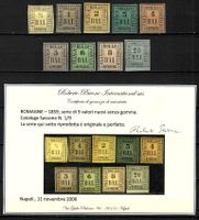 1859 AltItalien mit Zertifikat - Romagne kompl. Satz /*