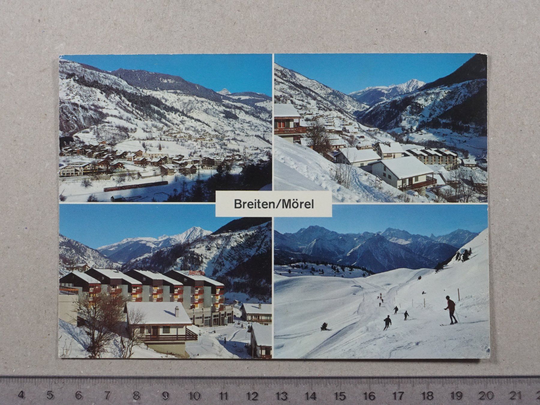 Cartoline postali: Breiten, Mörel, Winter, Ski – Usato da Lenzburg venduto da fh1
