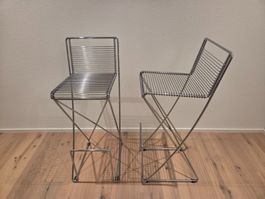 2 x Tim Behrens für Meyer Barstuhl Set 1980 Kreuzschwinger
