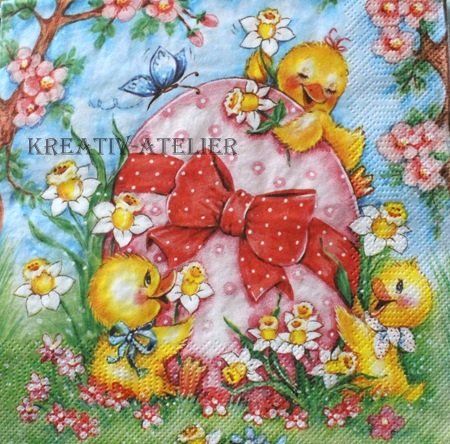 Kit bricolage: Serviette happy chicken (1332) 3Stk. – Nuovo (secondo la descrizione) da Schlatt TG venduto da kreativ-atelier