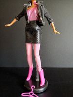 Vintage Barbie Outfit Reptil-Lederrock & Jeansjacke 1990er