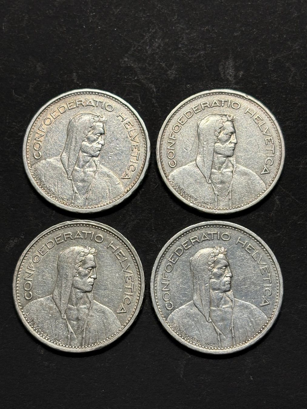 Top 4x 5 Franken Silber; 1931 bis 1939 (Gebraucht) in Basel für CHF 1