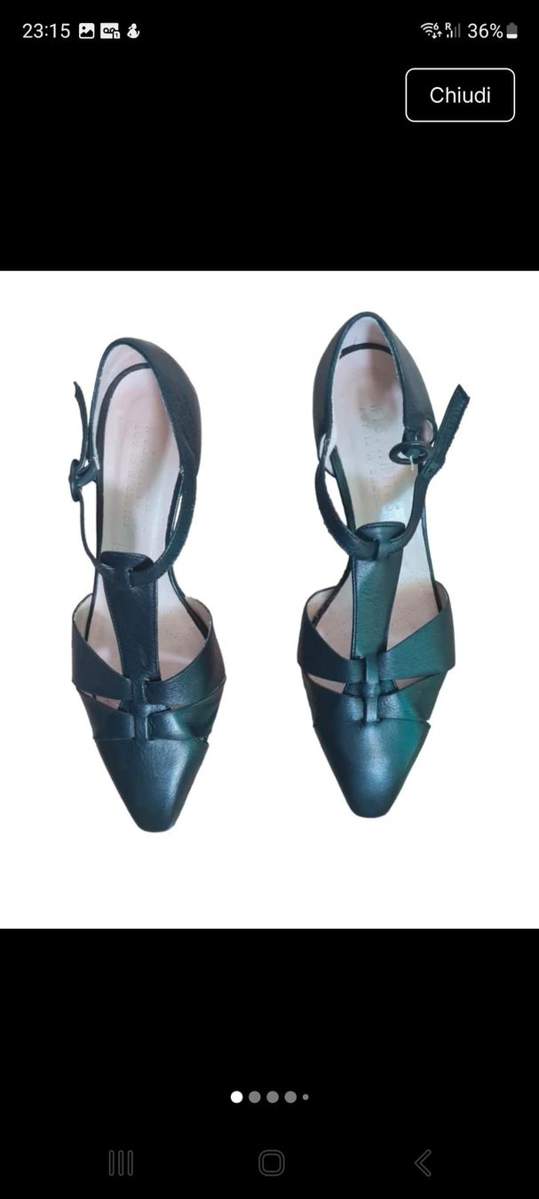 Chaussures femmes: Black Leather Pointed Kitten Heels - Size 39 Elegant! – D'occasion à Zürich par oli_p8cc