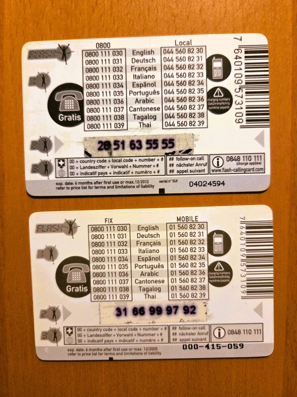 Schede telefoniche: DIVERSE - PREPAID - SCHWEIZ – Usato da Brüttisellen venduto da Nighttrain 1