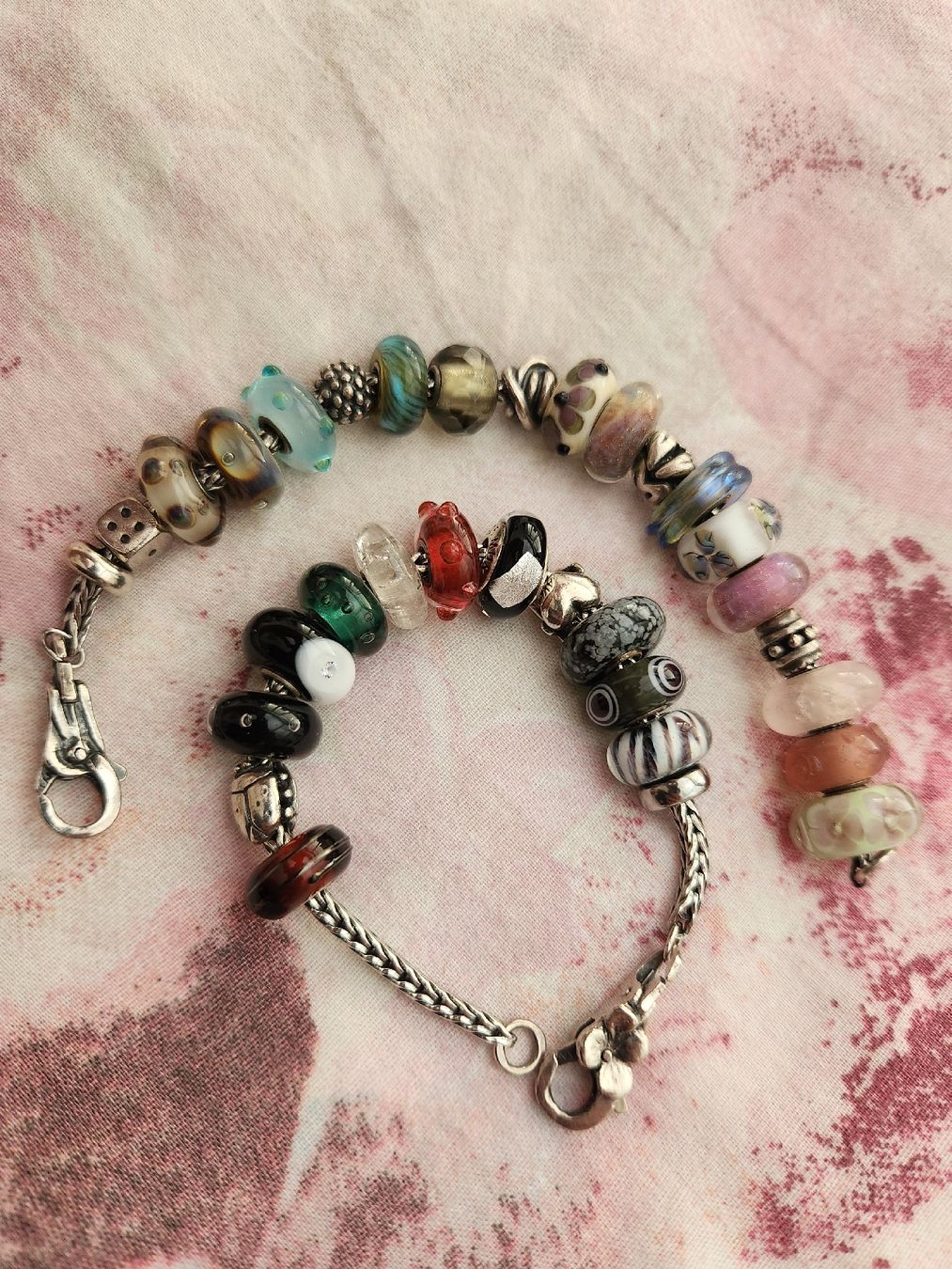 Bracciali & Braccialetti: 2x originale Trollbeads Armbänder 925S LAA mit Glas-, Silber – Usato da Brunnen venduto da Gari99