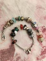 2x originale Trollbeads Armbänder 925S LAA mit Glas-, Silber