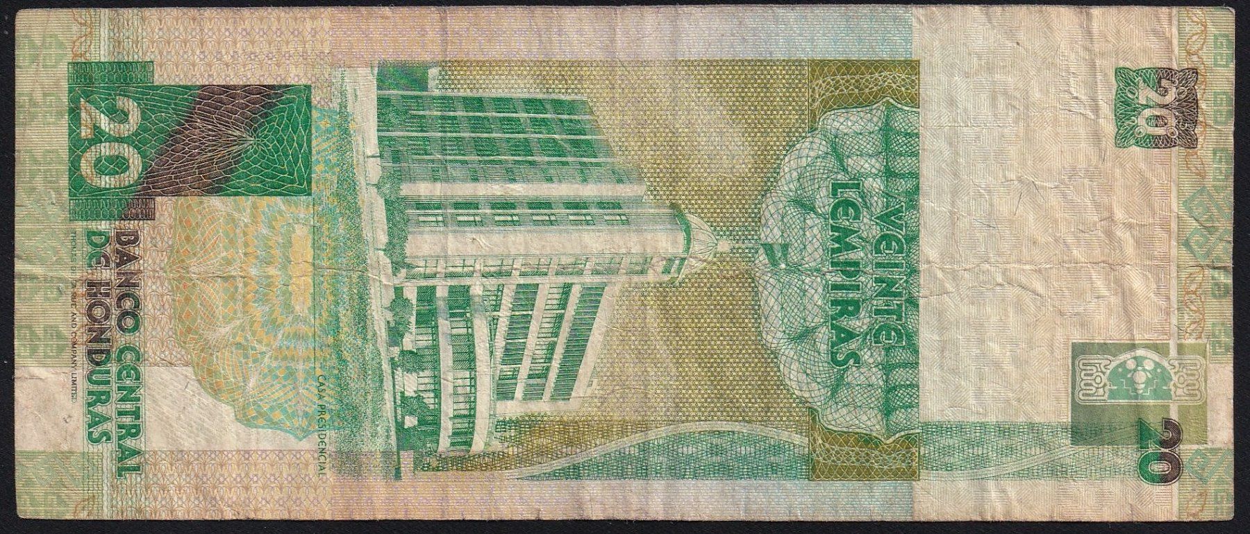 Banknoten: Honduras 20 Lempiras 1997 – Gebraucht aus Brugg AG von banknoten_muesli 1