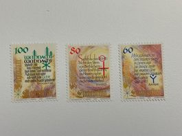 3 Weihnachtsbriefmarken Liechtenstein 1993 Courvoisier