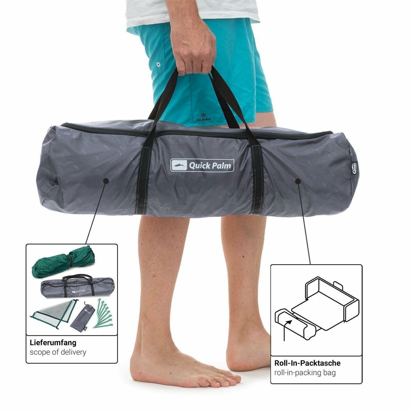 Tende : Qeedo Quick Palm Strandzelt Bahamamint – Nuovo e nell'imballaggio originale da Bottighofen venduto da zaap 7