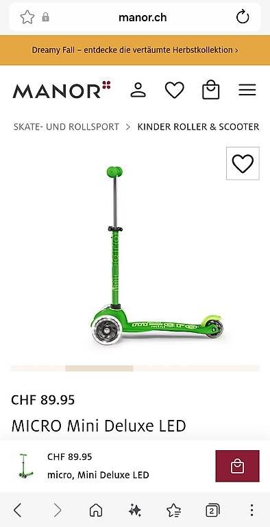 Kickboard: Micro Mini Deluxe LED Kindertrottinet – Neu und originalverpackt aus Münchenstein von Na_Ti88
