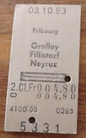 Billette Schweiz Fribourg Neyruz Retour 5331 2. Kl.