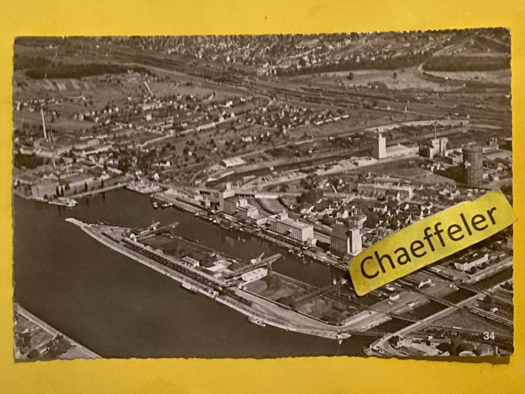 Cartoline postali: Basel Rheinhafen Kl. Hünibgen – Usato da Zürich venduto da Chaeffeler