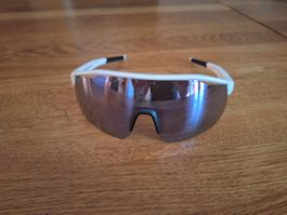 Sportbrille Weiss mit verspiegelten Gläsern guter Zustand