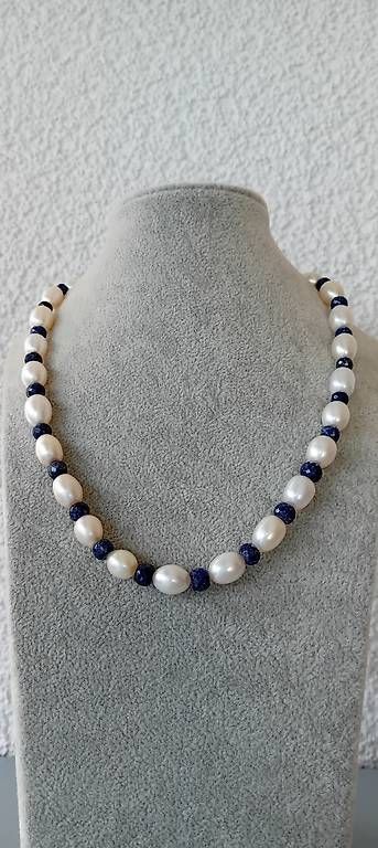 Catenine: Collier mit Perlen und Saphir GG 375 – Usato da Stans venduto da wer_fd5f