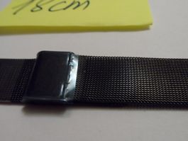 Mashband,18mm, schwarz,uhrenband,Milanaiseband