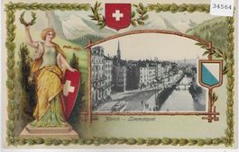 Zürich - Limmatquai - Helvetia-Präge-Litho