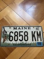 Kontrollschild USA Maine 6858 KM Vintage Zustand