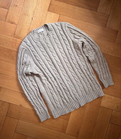 Filippo De Laurentiis Merinowolle Pullover beige Grösse 54