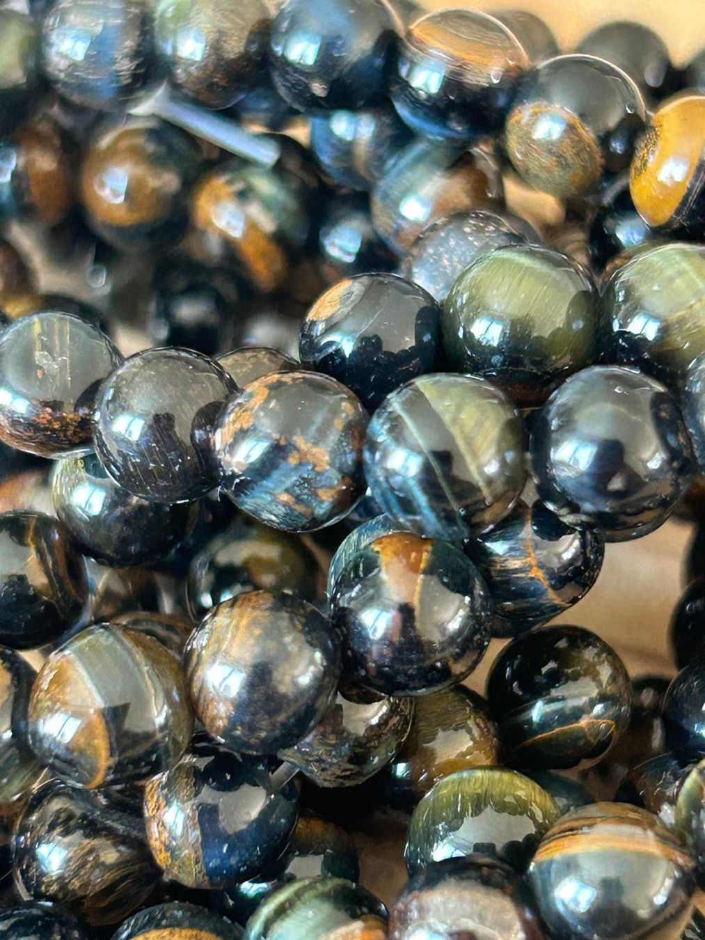 Mineralien & Heilsteine: Strang echte blue tiger eye Level 3 beads 6 mm – Neu und originalverpackt aus Niederrohrdorf von Ytobi 2