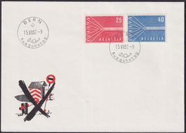 1957, Ersttagsbrief EUROPA: 332+333 (DE) adresslos & Luxus !